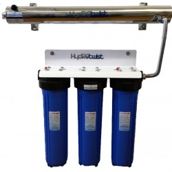 UV Quad Whole House Water Filter System CTO 48LPM Big Blue 20"