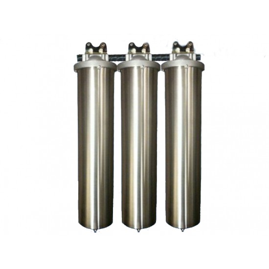 Triple Whole House Water Filter System Big Stainless Steel CTO