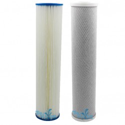 Twin Whole House Big Blue Water Filter Set Pleated CBC-20BB 20"