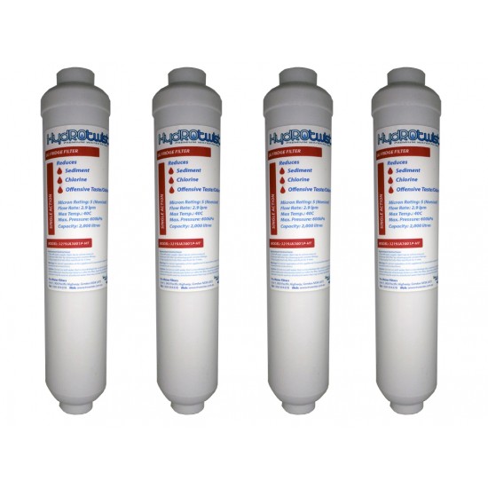 4 x HydROtwist GE GXRTDR External Fridge Water Filter Compatible