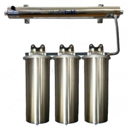 UV Quad Whole House Water Filter System 48LPM 304 Stainless