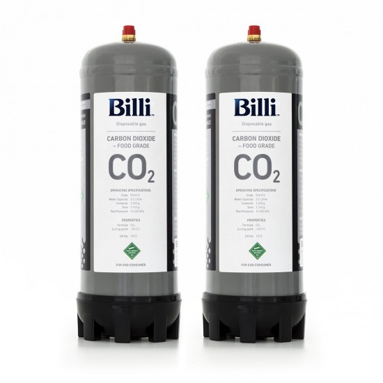 Billi Sparkling 996912 Replacement CO2 Cylinder 2 Pack (Twin)