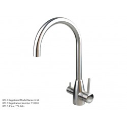 3 Three Way Mixer Tap Hot Cold Filtered Stainless Steel Round