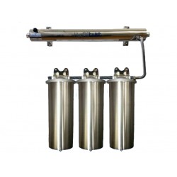 UV Quad Whole House Water Filter System 30LPM 304 Stainless
