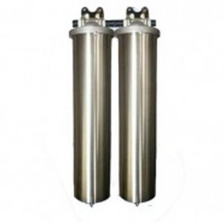 Twin Whole House Big Stainless Steel 20" Water Filter System CTO