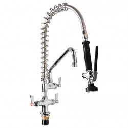 Commercial Dual Hob Cafe Pre Rinse Kitchen Mixer Tap 600mm