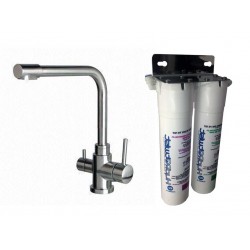 HydROtwist Twin Under Sink Water Filter System with 3 Three Way Mixer